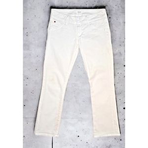 Hudson Jeans White Bootcut Stretch Denim‎ Button Flap Back Pockets Sz 27